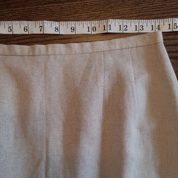 Harve Benard Beige Fringe Linen Blend Lined Straight Pencil Skirt Womens 10 - Picture 5 of 11